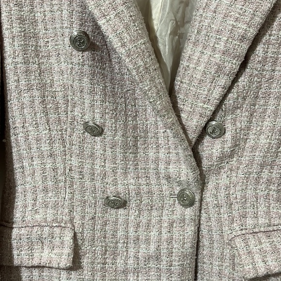 Zara Pink Tweed Blazer - Picture 3 of 5